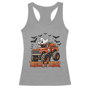 Truck Or Treat Ghost Racing Racerback Tank Top Funny Halloween Monster Truck Lover TS12 Sport Gray Print Your Wear