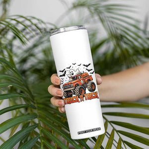Truck Or Treat Ghost Racing Skinny Tumbler Funny Halloween Monster Truck Lover TS12 Print Your Wear