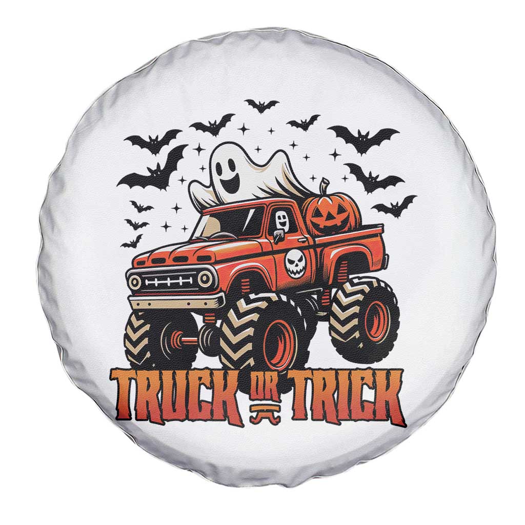 Truck Or Treat Ghost Racing Spare Tire Cover Funny Halloween Monster Truck Lover TS12 Print Your Wear