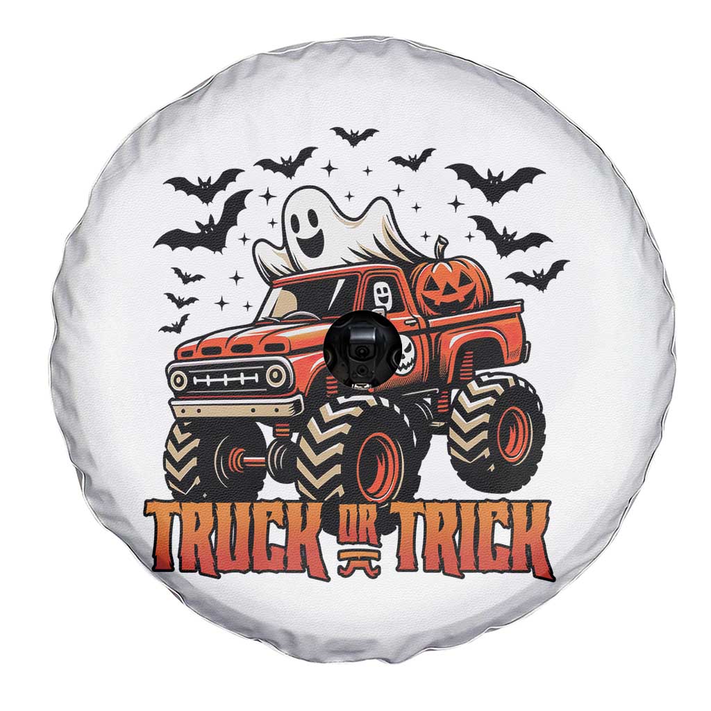Truck Or Treat Ghost Racing Spare Tire Cover Funny Halloween Monster Truck Lover TS12 Print Your Wear