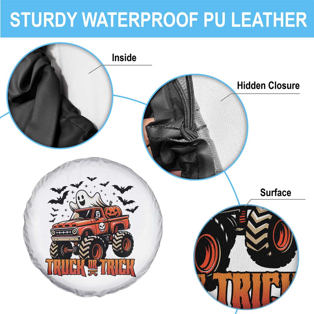 Truck Or Treat Ghost Racing Spare Tire Cover Funny Halloween Monster Truck Lover TS12 Print Your Wear