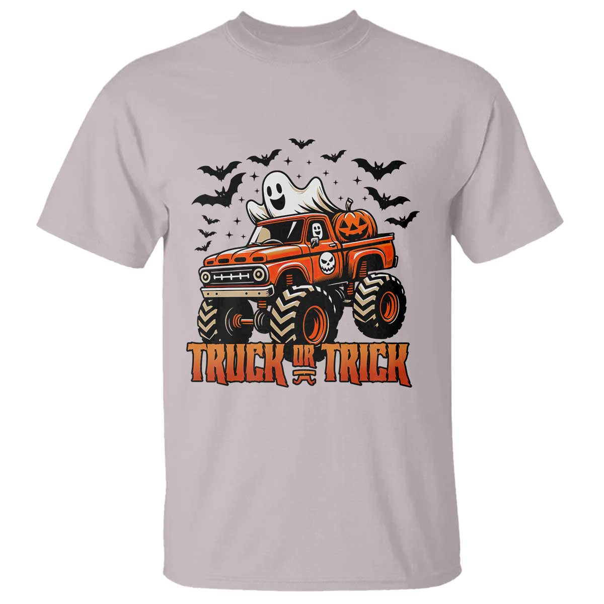 Truck Or Treat Ghost Racing T Shirt Funny Halloween Monster Truck Lover TS12 Ice Gray Print Your Wear