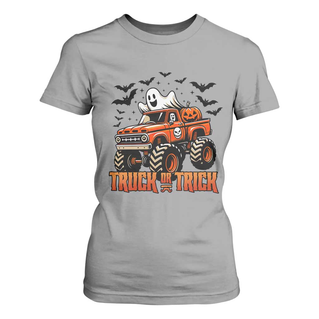 Truck Or Treat Ghost Racing T Shirt For Women Funny Halloween Monster Truck Lover TS12 Sport Gray Print Your Wear