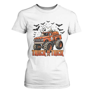 Truck Or Treat Ghost Racing T Shirt For Women Funny Halloween Monster Truck Lover TS12 White Print Your Wear