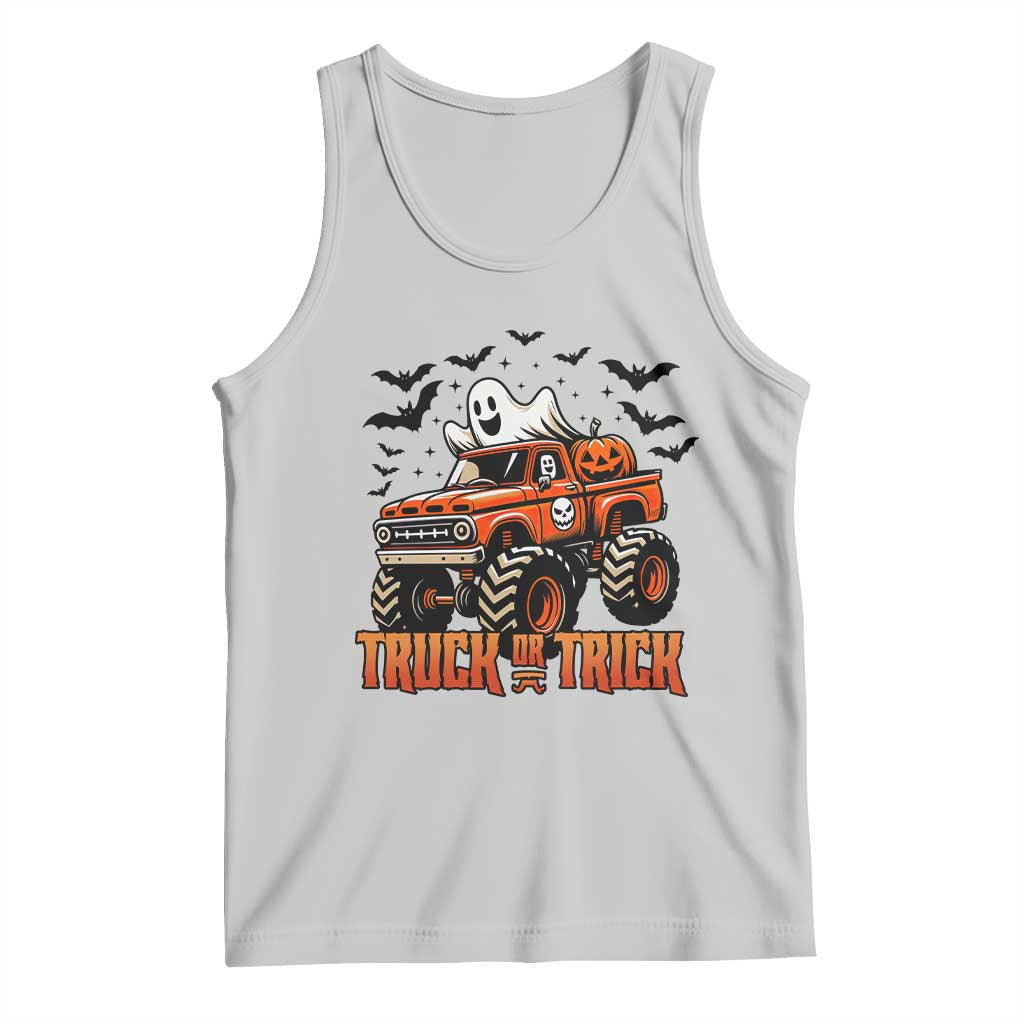 Truck Or Treat Ghost Racing Tank Top Funny Halloween Monster Truck Lover TS12 Ash Print Your Wear