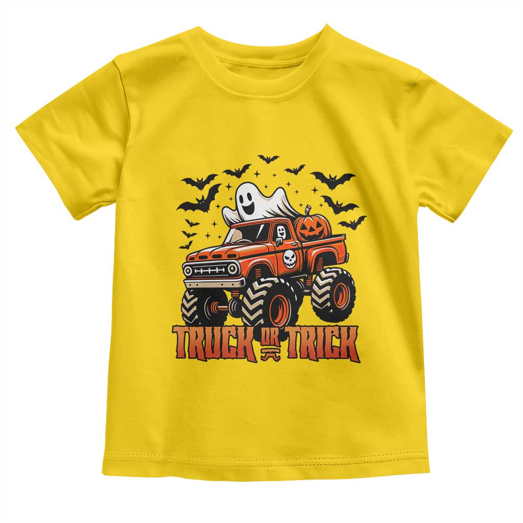 Truck Or Treat Ghost Racing Toddler T Shirt Funny Halloween Monster Truck Lover TS12 Daisy Print Your Wear