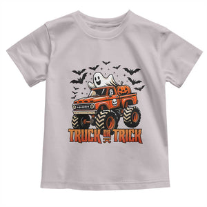 Truck Or Treat Ghost Racing Toddler T Shirt Funny Halloween Monster Truck Lover TS12 Ice Gray Print Your Wear