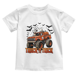 Truck Or Treat Ghost Racing Toddler T Shirt Funny Halloween Monster Truck Lover TS12 White Print Your Wear