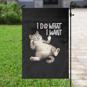 Funny Cat Garden Flag I Do What I Want TS12 Print Your Wear
