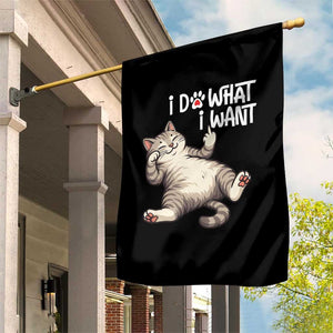 Funny Cat Garden Flag I Do What I Want TS12 Print Your Wear