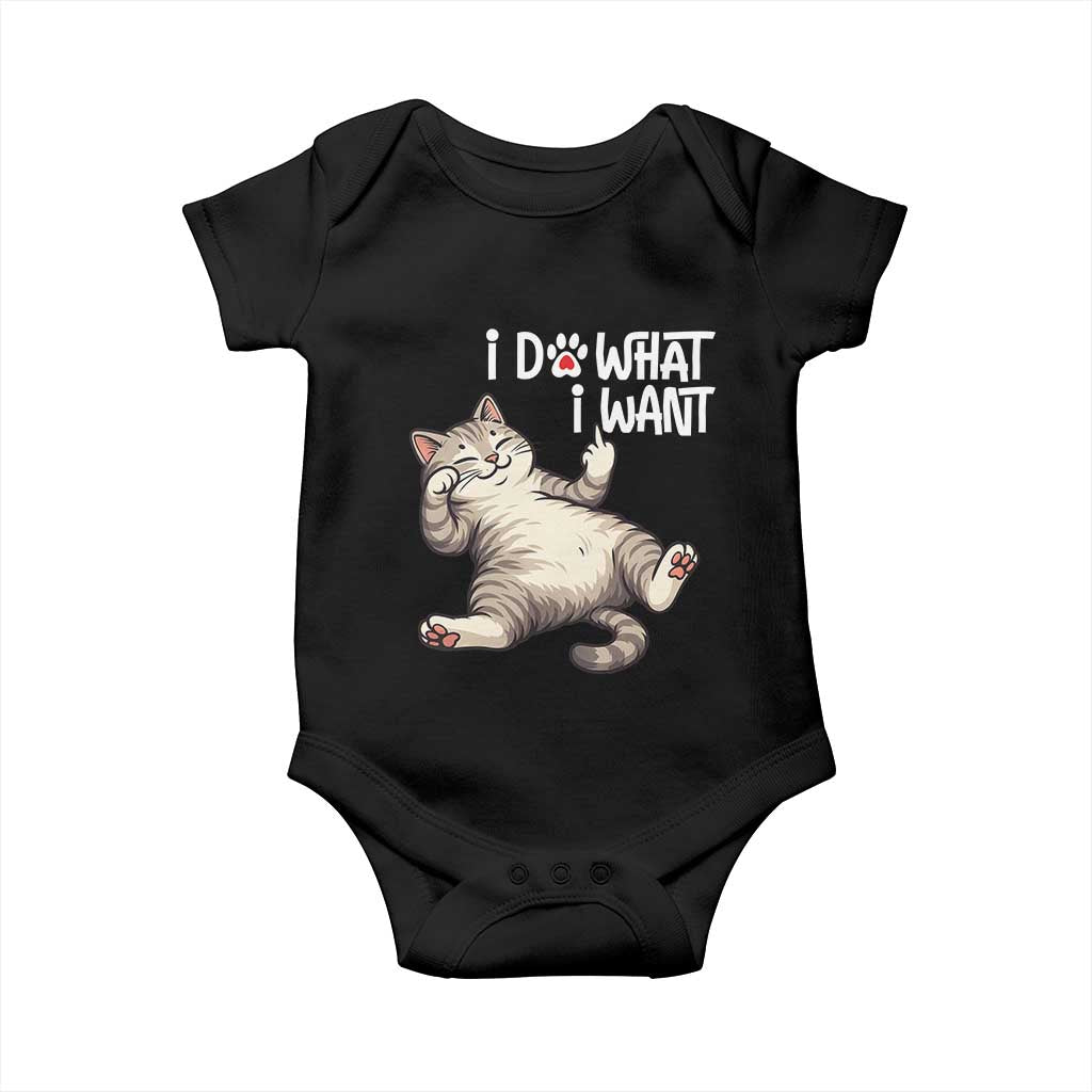 Funny Cat Baby Onesie I Do What I Want TS12 Black Print Your Wear