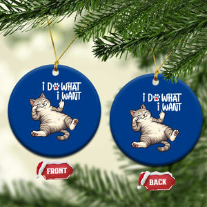 Funny Cat Ceramic Ornament I Do What I Want TS12 1pc Blue Print Your Wear