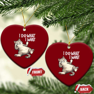Funny Cat Ceramic Ornament I Do What I Want TS12 Print Your Wear