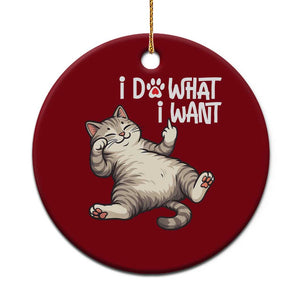 Funny Cat Ceramic Ornament I Do What I Want TS12 1pc Red Print Your Wear