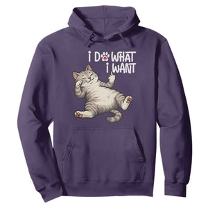 Funny Cat Hoodie I Do What I Want TS12 Purple Print Your Wear