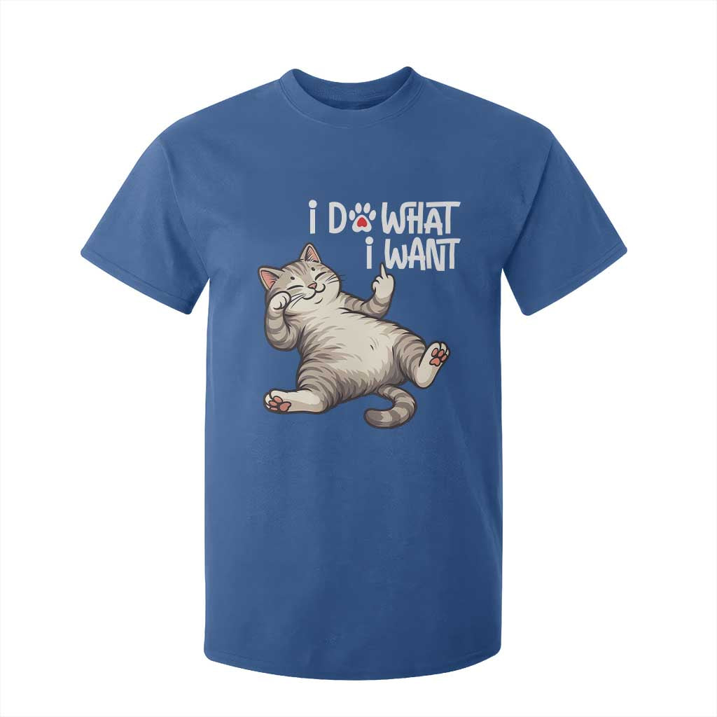 Funny Cat T Shirt For Kid I Do What I Want TS12 Royal Blue Print Your Wear