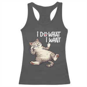 Funny Cat Racerback Tank Top I Do What I Want TS12 Dark Heather Print Your Wear