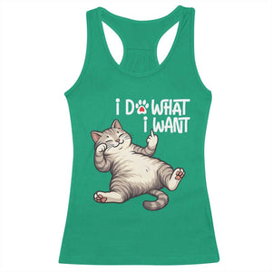 Funny Cat Racerback Tank Top I Do What I Want TS12 Irish Green Print Your Wear