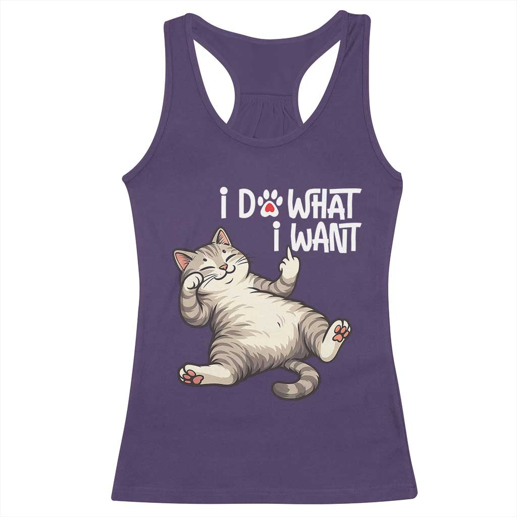 Funny Cat Racerback Tank Top I Do What I Want TS12 Purple Print Your Wear