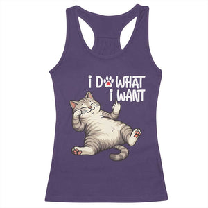 Funny Cat Racerback Tank Top I Do What I Want TS12 Purple Print Your Wear