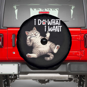 Funny Cat Spare Tire Cover I Do What I Want TS12 Black Print Your Wear
