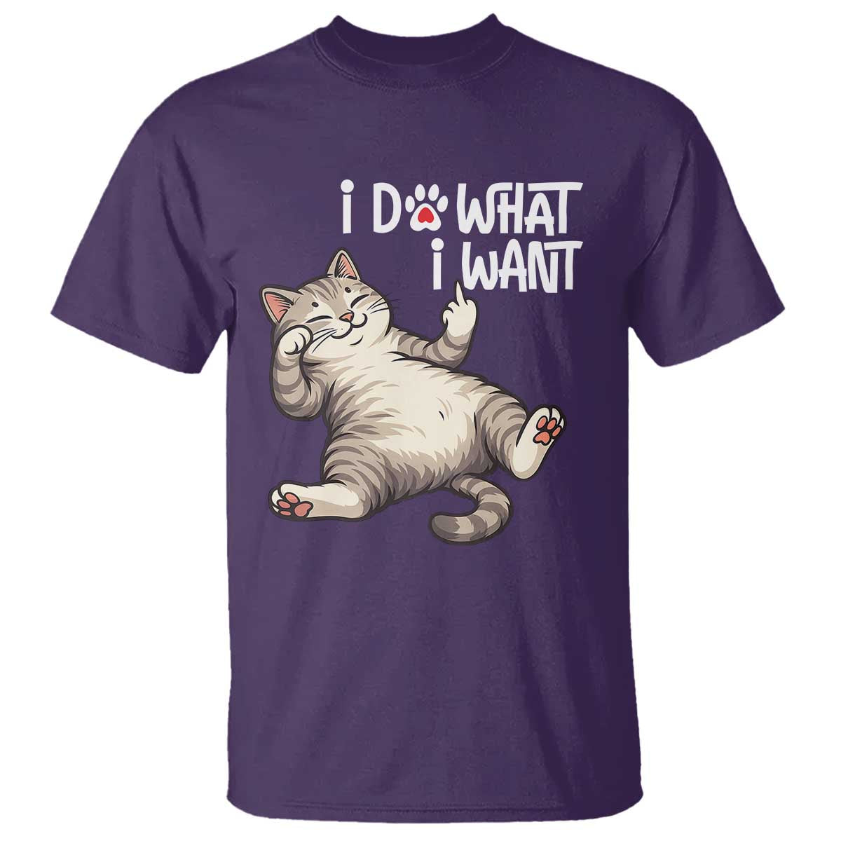 Funny Cat T Shirt I Do What I Want TS12 Purple Print Your Wear