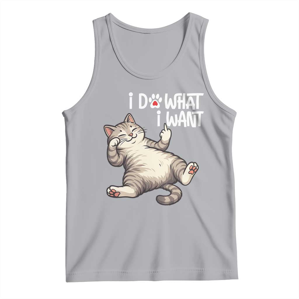 Funny Cat Tank Top I Do What I Want TS12 Athletic Heather Print Your Wear