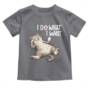 Funny Cat Toddler T Shirt I Do What I Want TS12 Charcoal Print Your Wear