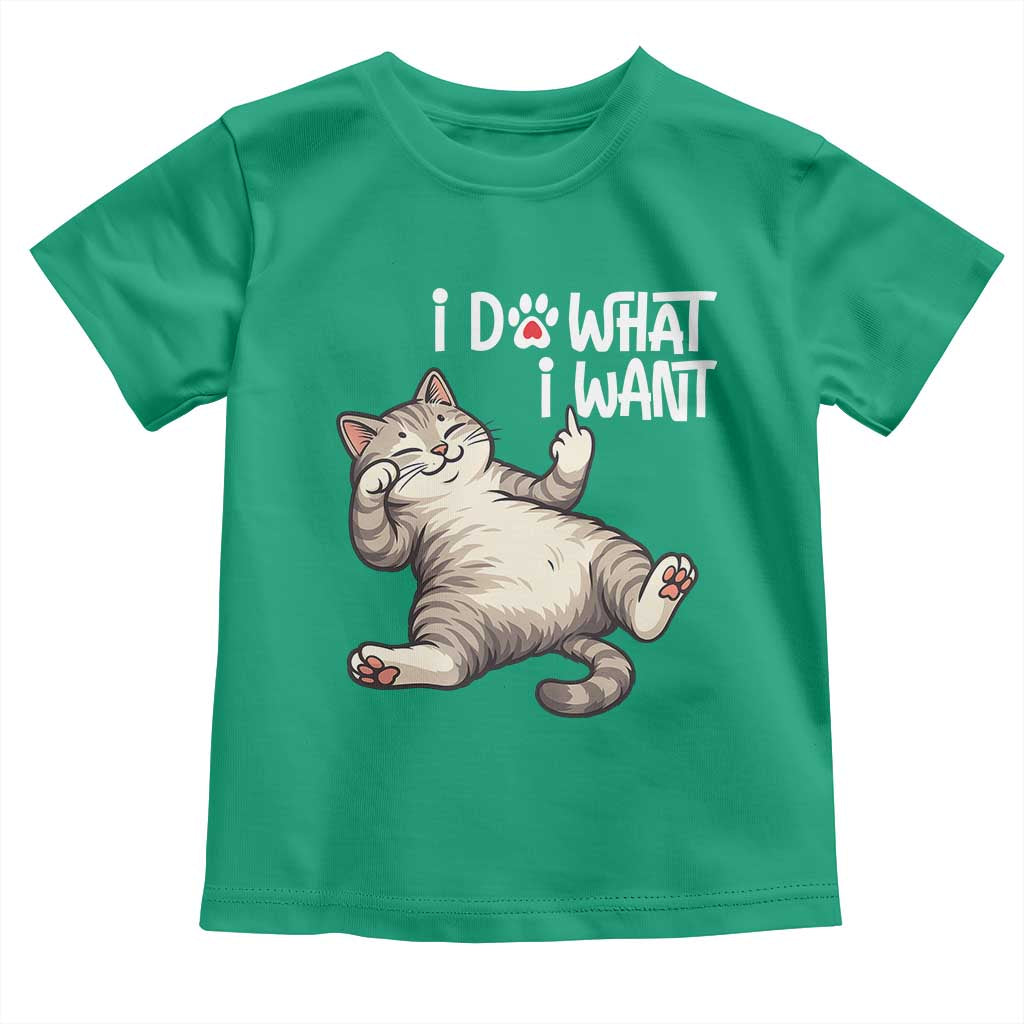 Funny Cat Toddler T Shirt I Do What I Want TS12 Irish Green Print Your Wear