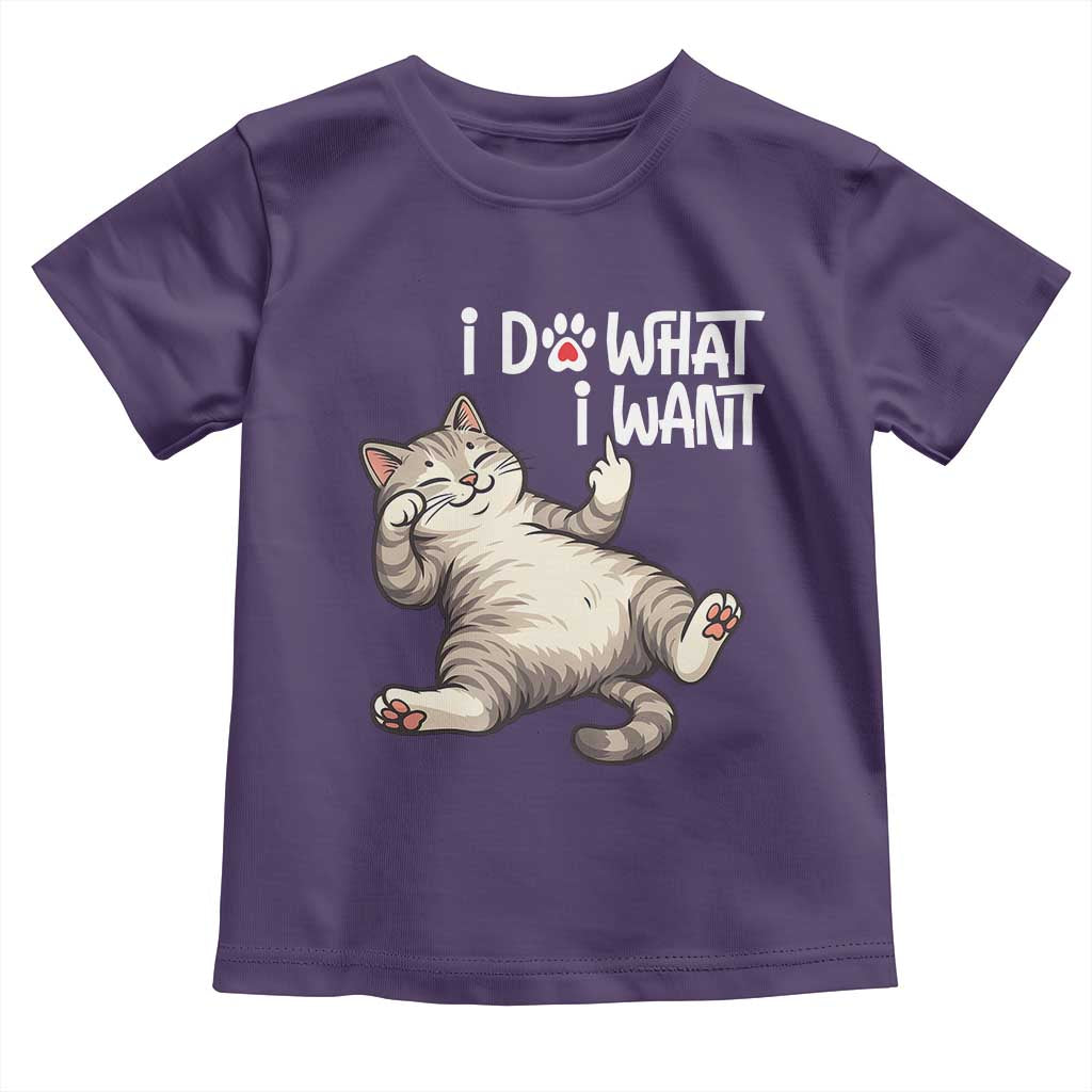 Funny Cat Toddler T Shirt I Do What I Want TS12 Purple Print Your Wear