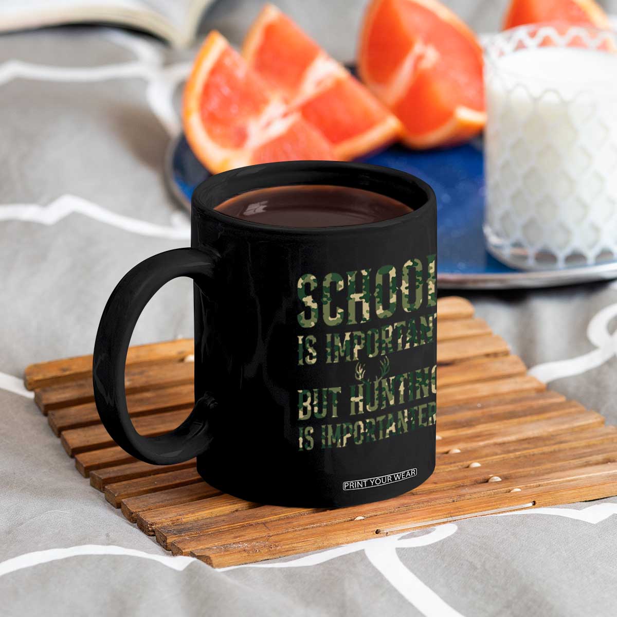 School Is Important But Hunting Is Importanter Coffee Mug Hunter Life Joke TS12 Print Your Wear
