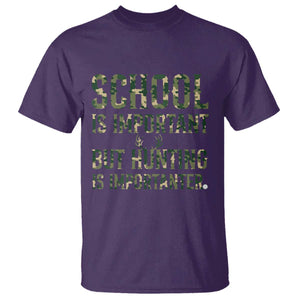 School Is Important But Hunting Is Importanter T Shirt Hunter Life Joke TS12 Purple Print Your Wear