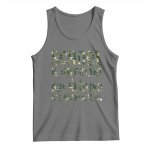 School Is Important But Hunting Is Importanter Tank Top Hunter Life Joke TS12 Black Heather Print Your Wear