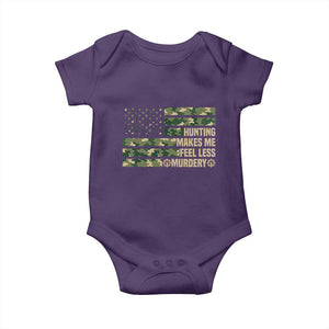 Hunter Life Joke Baby Onesie Hunting Makes Me Feel Less Murdery TS12 Purple Print Your Wear