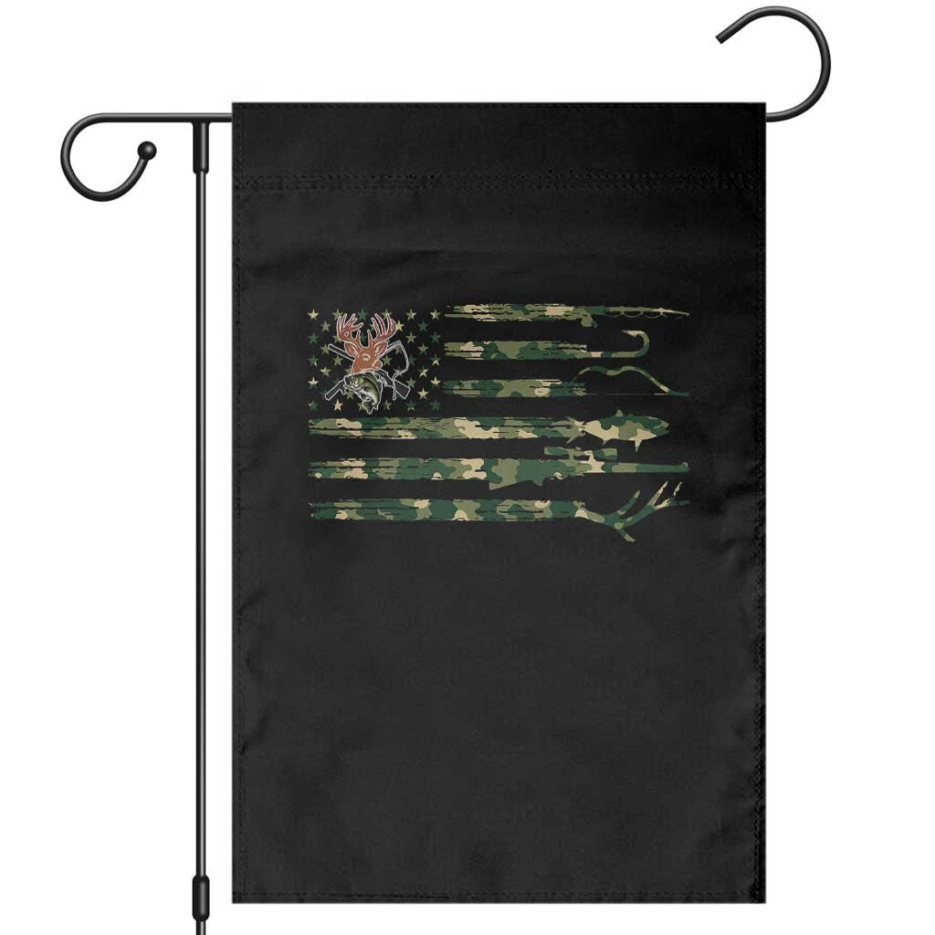 Hunting And Fishing Life Garden Flag American Flag TS12 Black Print Your Wear