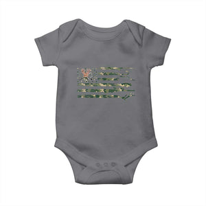 Hunting And Fishing Life Baby Onesie American Flag TS12 Charcoal Print Your Wear