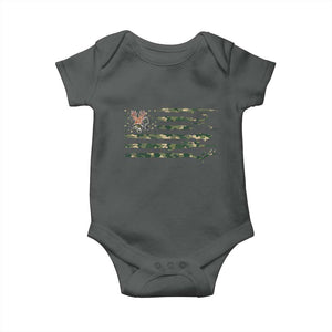 Hunting And Fishing Life Baby Onesie American Flag TS12 Dark Heather Print Your Wear