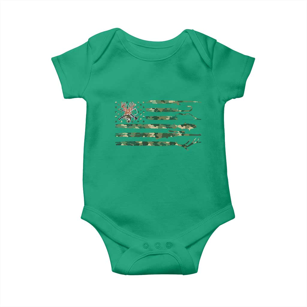 Hunting And Fishing Life Baby Onesie American Flag TS12 Irish Green Print Your Wear