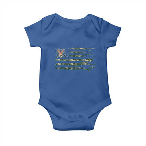 Hunting And Fishing Life Baby Onesie American Flag TS12 Royal Blue Print Your Wear