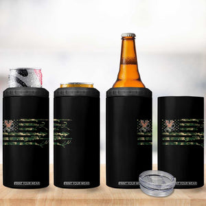 Hunting And Fishing Life 4 in 1 Can Cooler Tumbler American Flag TS12 Print Your Wear