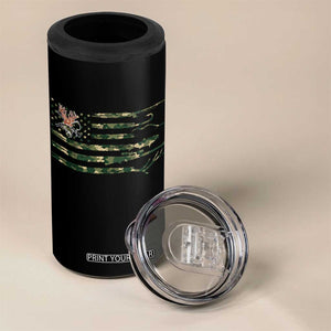Hunting And Fishing Life 4 in 1 Can Cooler Tumbler American Flag TS12 Print Your Wear