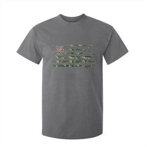 Hunting And Fishing Life T Shirt For Kid American Flag TS12 Charcoal Print Your Wear