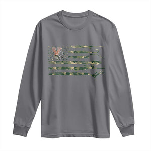 Hunting And Fishing Life Long Sleeve Shirt American Flag TS12 Charcoal Print Your Wear