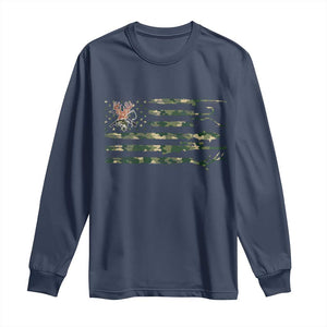 Hunting And Fishing Life Long Sleeve Shirt American Flag TS12 Navy Print Your Wear