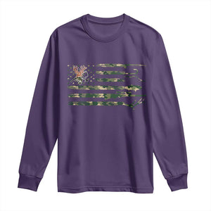 Hunting And Fishing Life Long Sleeve Shirt American Flag TS12 Purple Print Your Wear