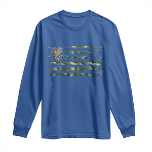 Hunting And Fishing Life Long Sleeve Shirt American Flag TS12 Royal Blue Print Your Wear