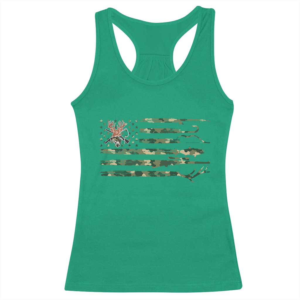 Hunting And Fishing Life Racerback Tank Top American Flag TS12 Irish Green Print Your Wear