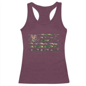 Hunting And Fishing Life Racerback Tank Top American Flag TS12 Maroon Print Your Wear