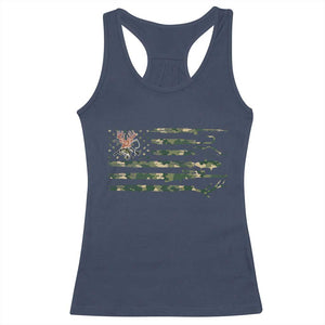 Hunting And Fishing Life Racerback Tank Top American Flag TS12 Navy Print Your Wear