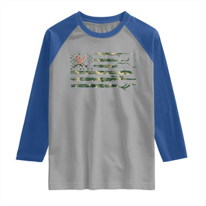 Hunting And Fishing Life Raglan Shirt American Flag TS12 Sport Gray Royal Print Your Wear